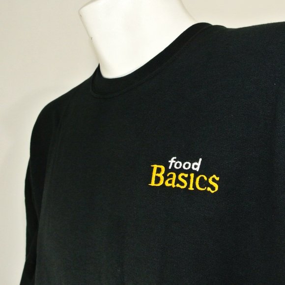 FOOD BASICS Grocery Store Employee Uniform Black Sweatshirt Shirt Size L Large - Picture 5 of 11